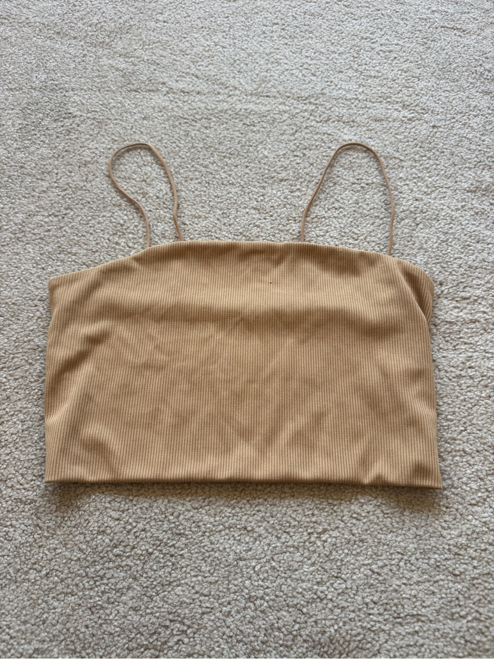 SHEIN tan ribbed crop top